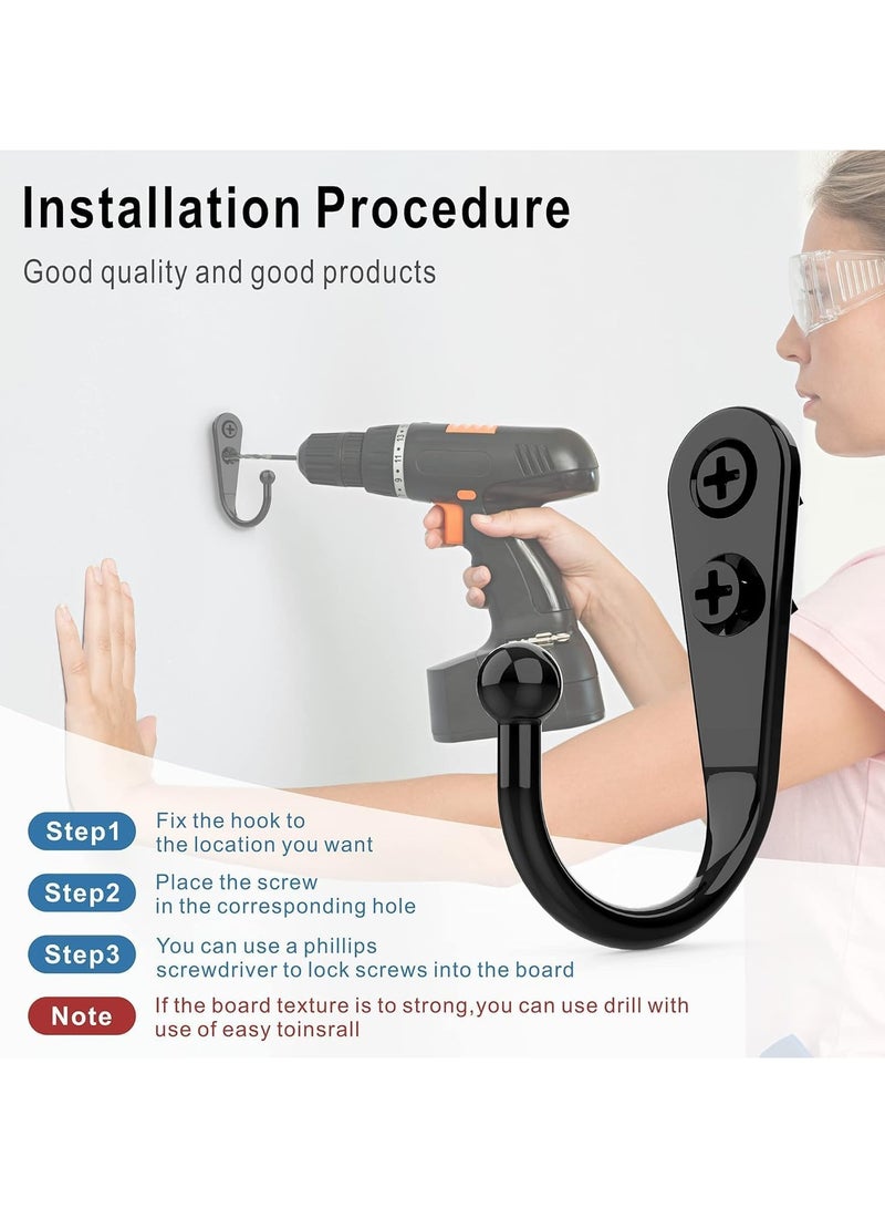 Wall Hooks for Hanging 20Pcs Steel Hook Metal Wall Hooks for Coats Heavy Duty Single Prong Wall Hooks with 40 Pcs Screws for Towel, Key, Robe, Coats, Scarf, Bag, Cap, Coffee Cup, Mugs  - Image 2