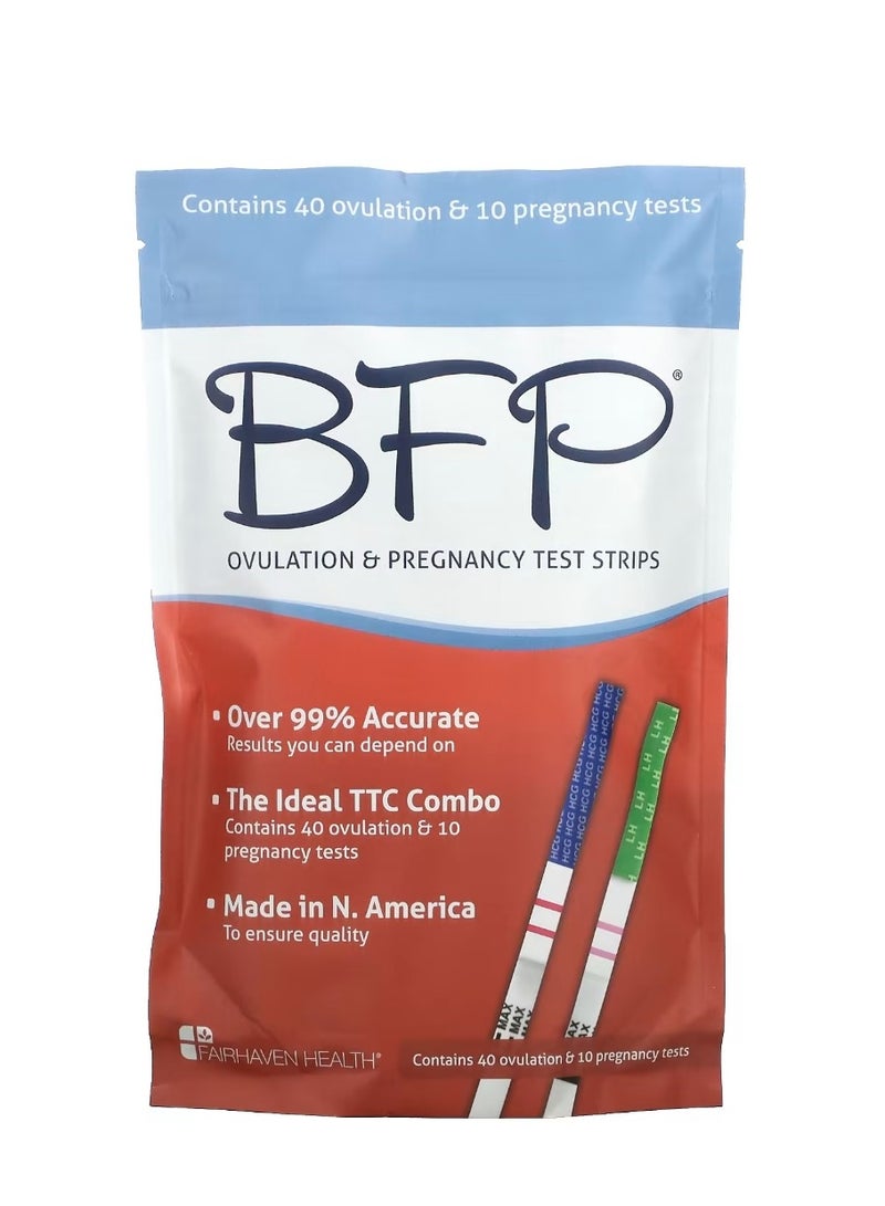 fairhaven health BFP Ovulation & Pregnancy Test Strips 40 Ovulation & 10 Pregnancy Tests  - Image 1