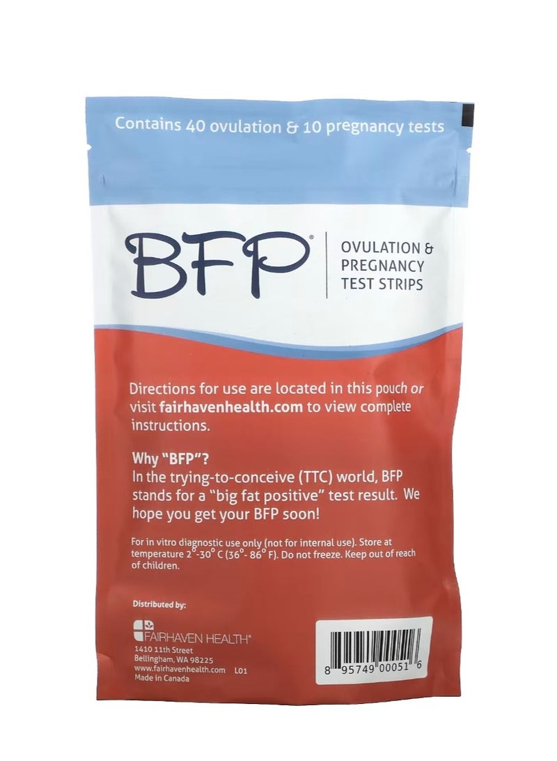 fairhaven health BFP Ovulation & Pregnancy Test Strips 40 Ovulation & 10 Pregnancy Tests  - Image 2