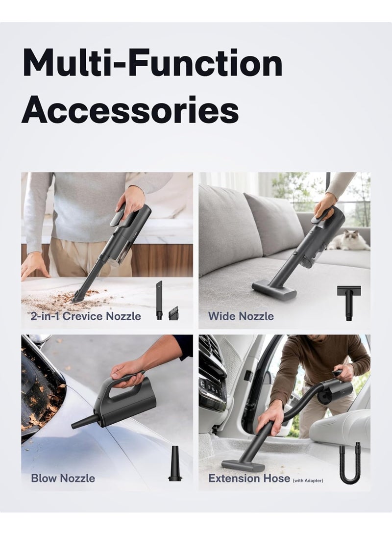 HOTO BlowVac™ Cordless Handheld Vacuum Cleaner, 23000Pa High Suction, 3 Suction Modes, Electric Air Duster & Blower, Rechargeable Portable Car Vacuum Cleaner, Black - Image 3