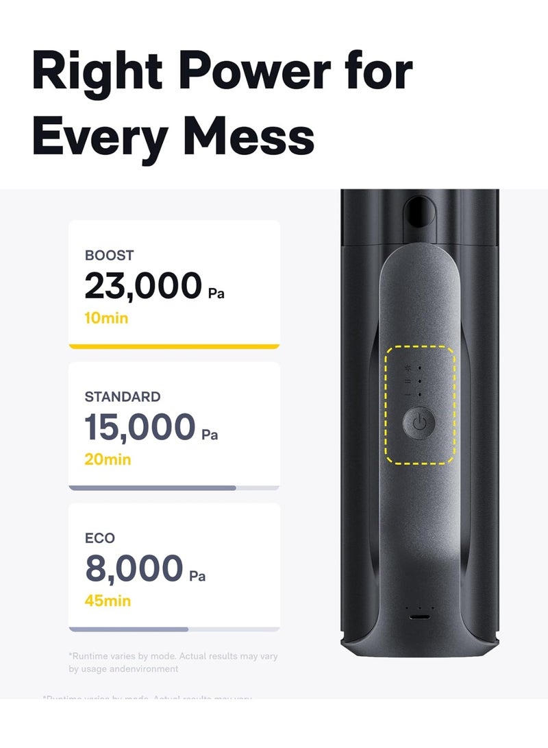 HOTO BlowVac™ Cordless Handheld Vacuum Cleaner, 23000Pa High Suction, 3 Suction Modes, Electric Air Duster & Blower, Rechargeable Portable Car Vacuum Cleaner, Black - Image 4