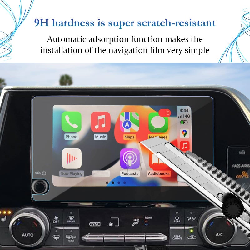 SKTU Screen Protector for 2023-2025 Toyota Highlander/Highlander Hybrid 8In Navigation 2023 2024 2025 Highlander Accessories Tempered Glass HD Clear - Image 2