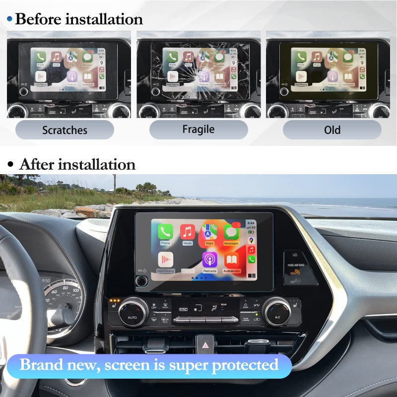 SKTU Screen Protector for 2023-2025 Toyota Highlander/Highlander Hybrid 8In Navigation 2023 2024 2025 Highlander Accessories Tempered Glass HD Clear - Image 5