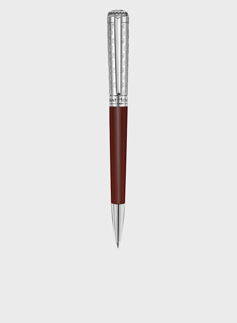 Saint Honore Paris Logo Burgundy & Silver Stainless Steel Pen