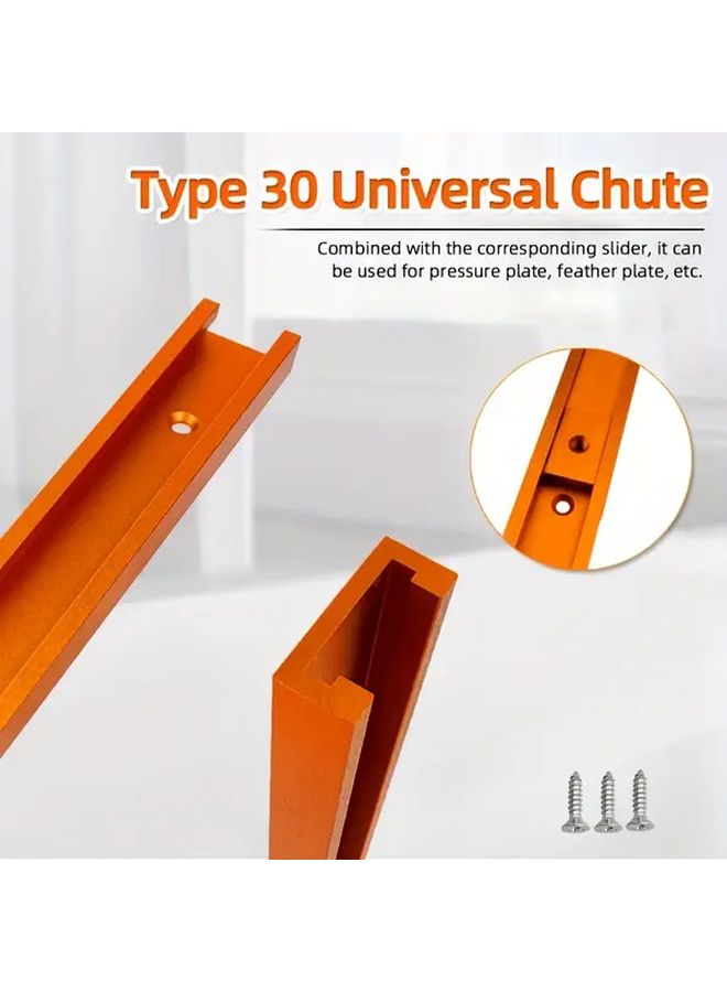 Aluminum Alloy 31.5 Inch T Track Chute 30 Type T Slot Miter Jig for Table Saw Workbench DIY Tool - Image 1