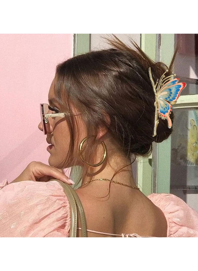 Goolsky Large Non-Slip Metal Sparkly Butterfly Hair Jaw Clips for Women - Strong Hold Cute Hair Claws, Headwear Gifts (2Pcs) - Image 2