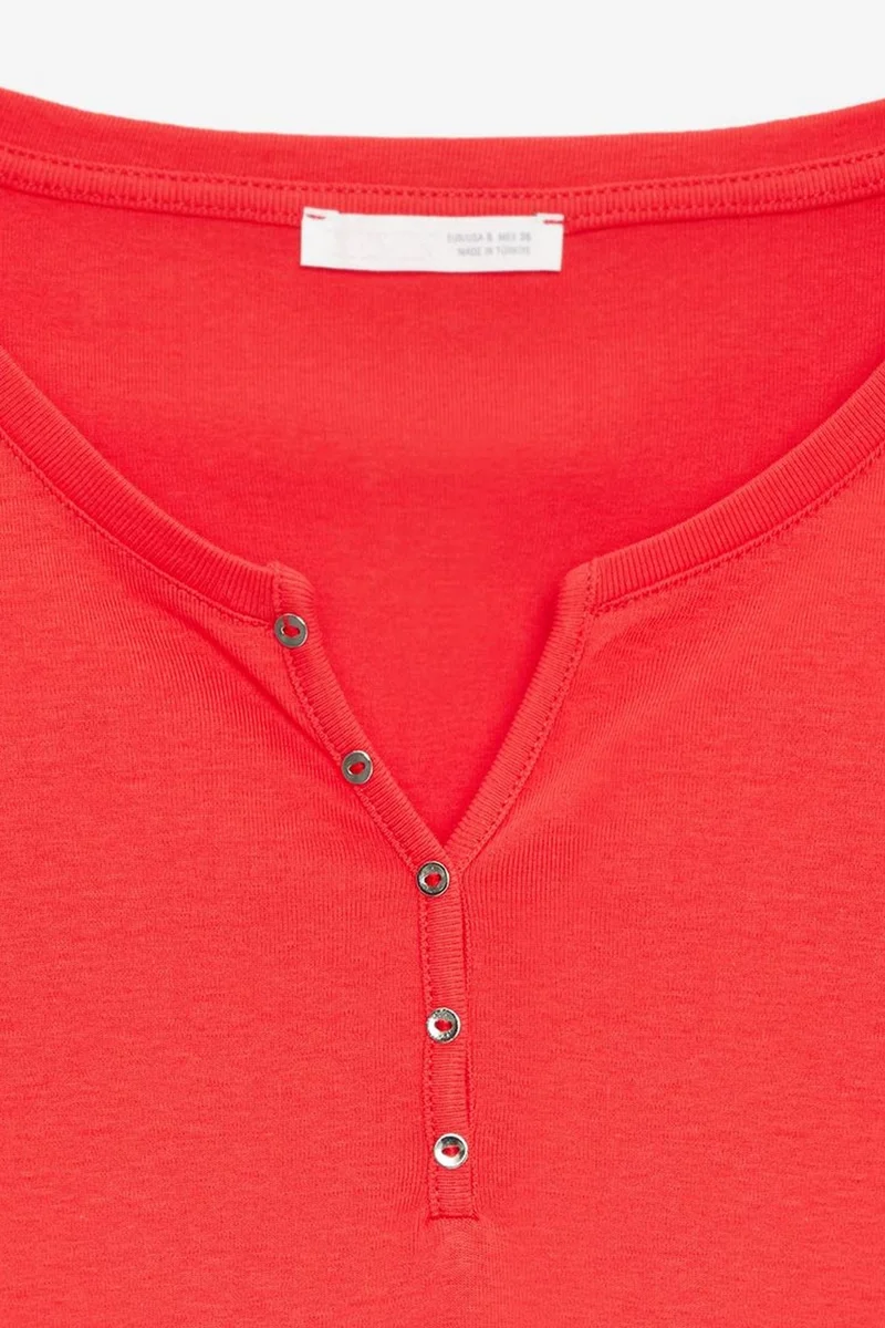 Dilvin Red DILVIN Women's Slim Fit Cotton U-Neck T-Shirt for Women | Best Price UAE