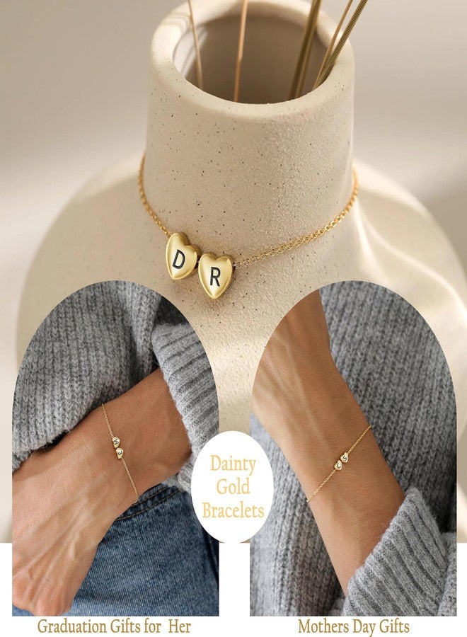 Btysun Dainty Gold Bracelet with Initial - Mom Gifts Initial Bracelets for Women Graduation Gift for Her Letter A&M Link Bracelets Stocking Stuffers for Women Retirement Christmas Jewelry for Wife Grandma - Image 5