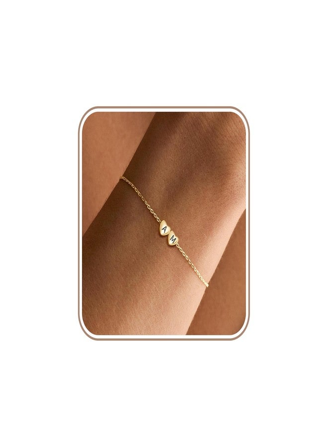 Btysun Dainty Gold Bracelet with Initial - Mom Gifts Initial Bracelets for Women Graduation Gift for Her Letter A&M Link Bracelets Stocking Stuffers for Women Retirement Christmas Jewelry for Wife Grandma - Image 1