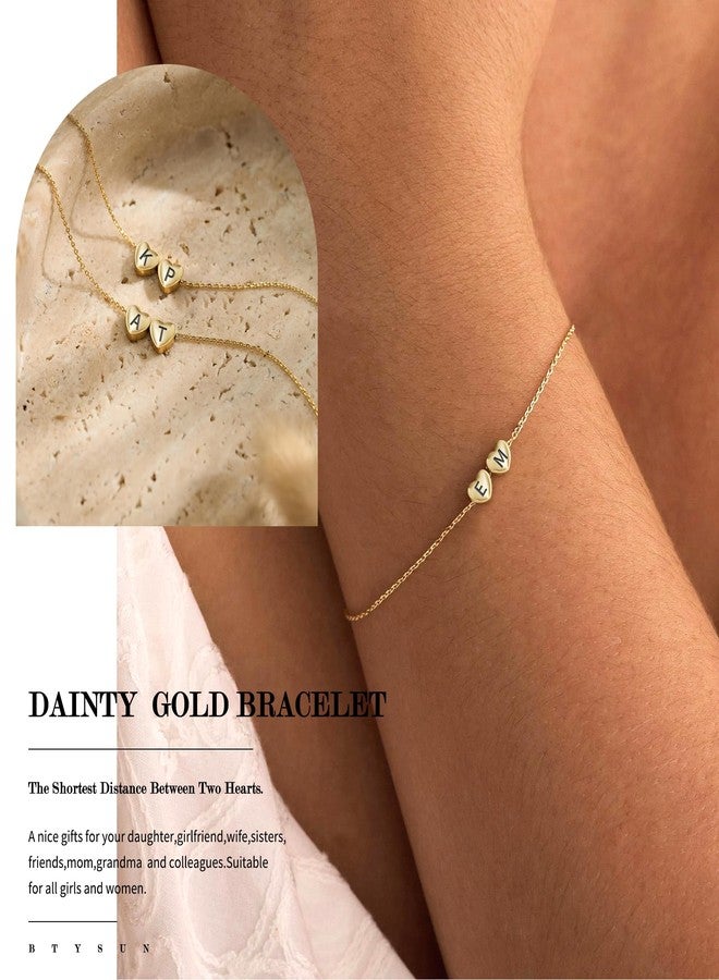 Btysun Dainty Gold Bracelet with Initial - Mom Gifts Initial Bracelets for Women Graduation Gift for Her Letter A&M Link Bracelets Stocking Stuffers for Women Retirement Christmas Jewelry for Wife Grandma - Image 3