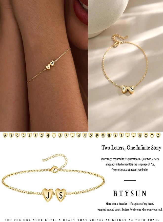 Btysun Dainty Gold Bracelet with Initial - Mom Gifts Initial Bracelets for Women Graduation Gift for Her Letter A&M Link Bracelets Stocking Stuffers for Women Retirement Christmas Jewelry for Wife Grandma - Image 4