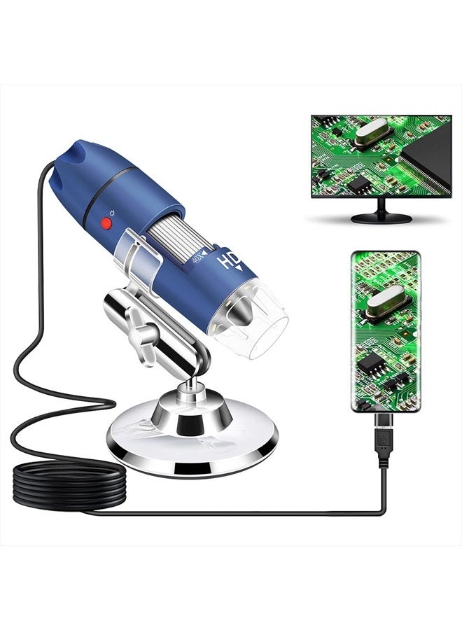 Jiusion 2K HD 2560x1440P USB Digital Microscope for Android Cellphone and Tablet Windows Mac Linux, 40X to 1000X Magnification Endoscope Handheld Mini Magnifier Camera for Coin Facial Skin Scalp - Image 1