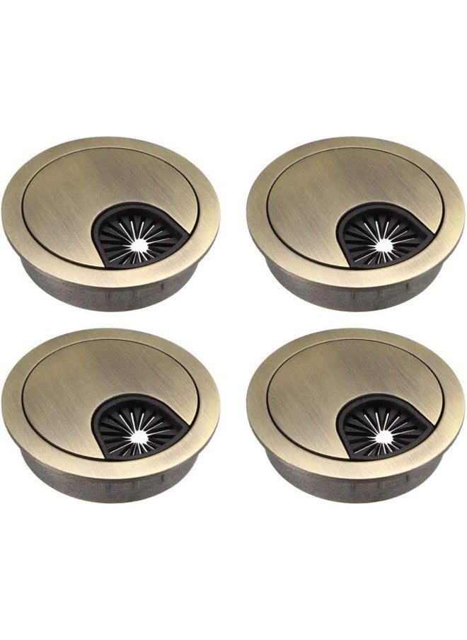 IBAMA - 4 Pack Desk Grommet Cable Hole Cover Through Computer Table Desk Countertops Office Equipment Wire Organizer Cable Management Fits 2"（50mm) Hole - Bronze - Image 1