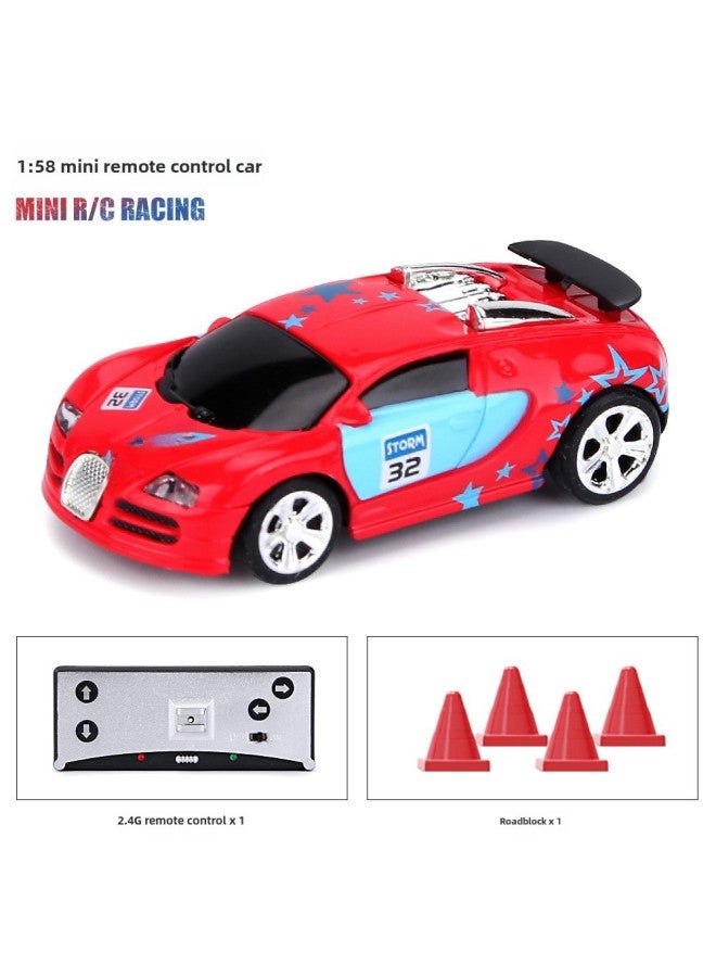 Strictly Select 2.4G Mini Coke Can Power Induction Four-way Remote Control Racing APP Dual-mode Car Toy Model-Color:Red  - Image 1