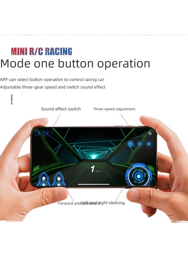 Strictly Select 2.4G Mini Coke Can Power Induction Four-way Remote Control Racing APP Dual-mode Car Toy Model-Color:Red  - Image 5