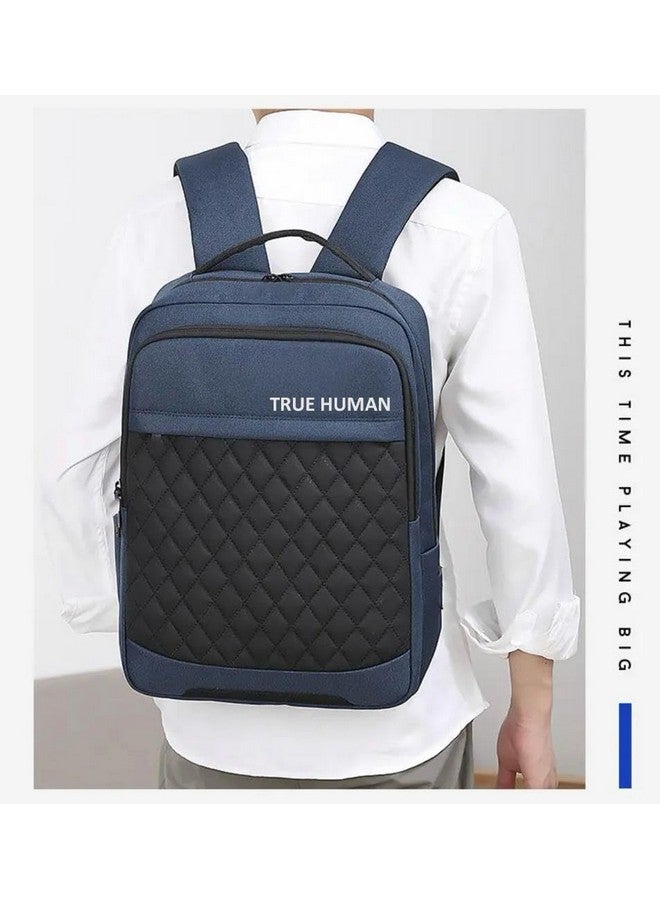 True Human TRUE HUMAN backpack With USB charging Port and anti -theft Lock,Laptop bag,office bag for Men and Women | College Bags for Girls & Boys (BLUE)  - Image 3