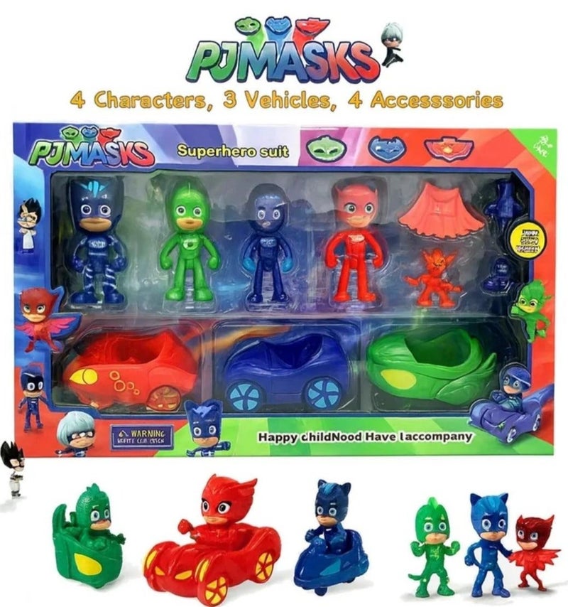 بي جيه ماسكس مجموعة شخصيات بي جي ماسكس للأطفال - 11 قطع - 4 شخصيات، 3 مركبات، و4 ملحقات: شخصيات الأبطال الخارقين كات بوي، وأوليت، وجيكو مع سيارات - Image 3