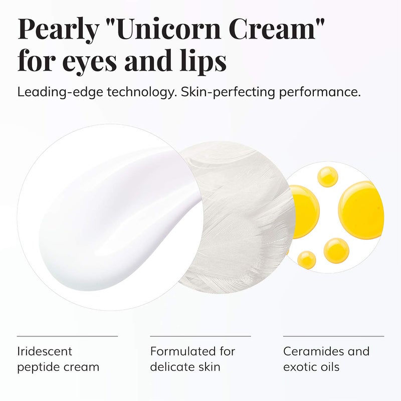 Le Mieux Eye & Lip Cream - Anti Aging Eye and Lip Moisturizer, Peptide-Infused Treatment for Visible Wrinkles & Fine Lines with Kukui Nut Oil & Ceramide, No Parabens or Sulfates (0.5 oz / 15 ml) - Image 1
