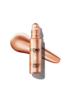 ايكونيك لندن Rollaway Glow | هايلايتر سائل لتوهج متألق، مكياج نباتي خالٍ من القسوة (Peach Paradise) 0.27 أونصة سائلة  - Image 1