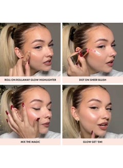 ايكونيك لندن Rollaway Glow | هايلايتر سائل لتوهج متألق، مكياج نباتي خالٍ من القسوة (Peach Paradise) 0.27 أونصة سائلة  - Image 3