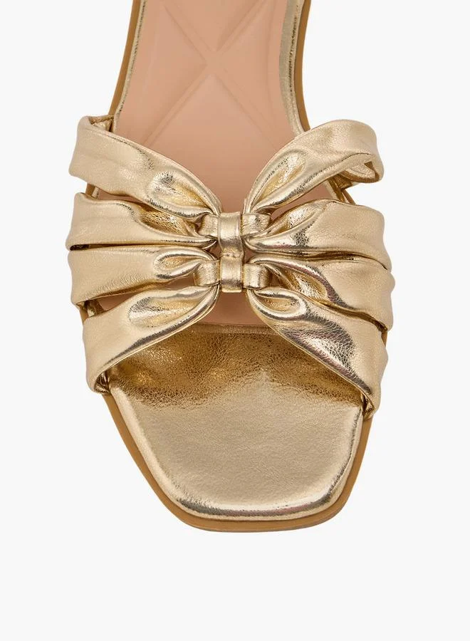 Celeste GOLD Women Textured Flat Sandals for Women | Best Price UAE