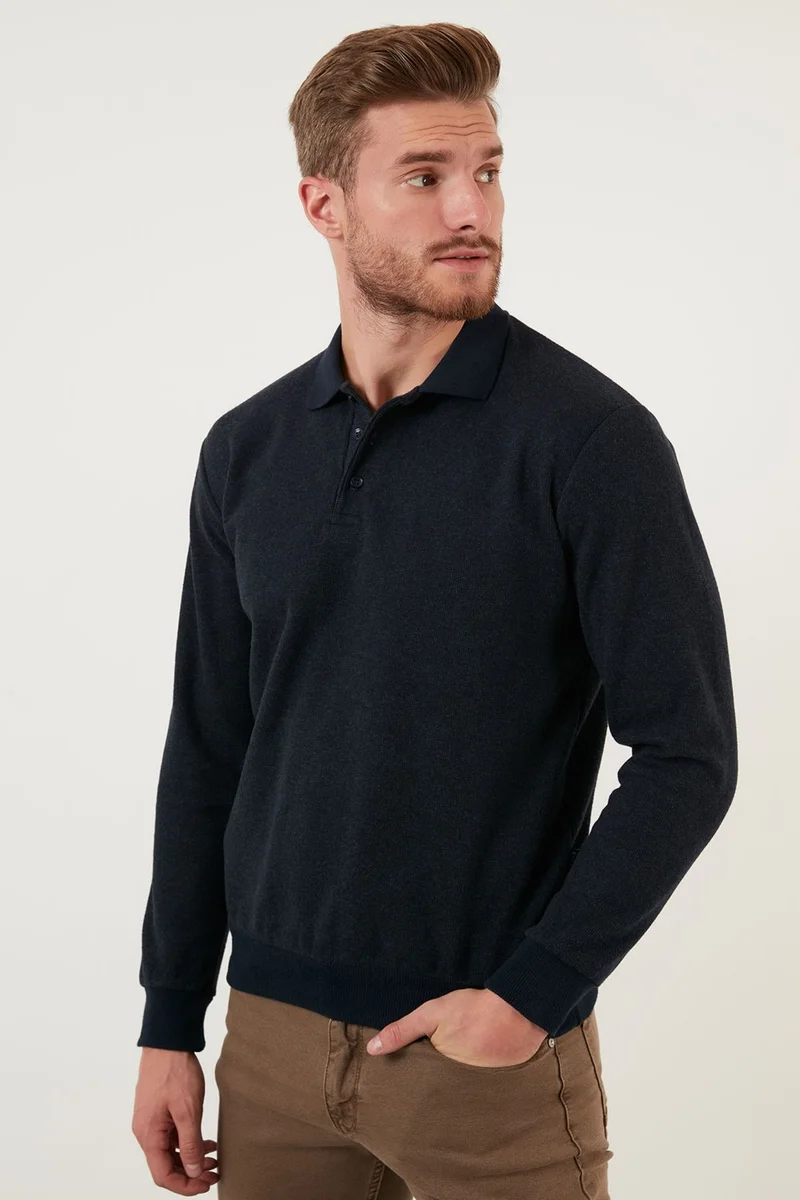 Buratti Cotton Buttoned Polo Neck Sweater Men's Sweater 456211