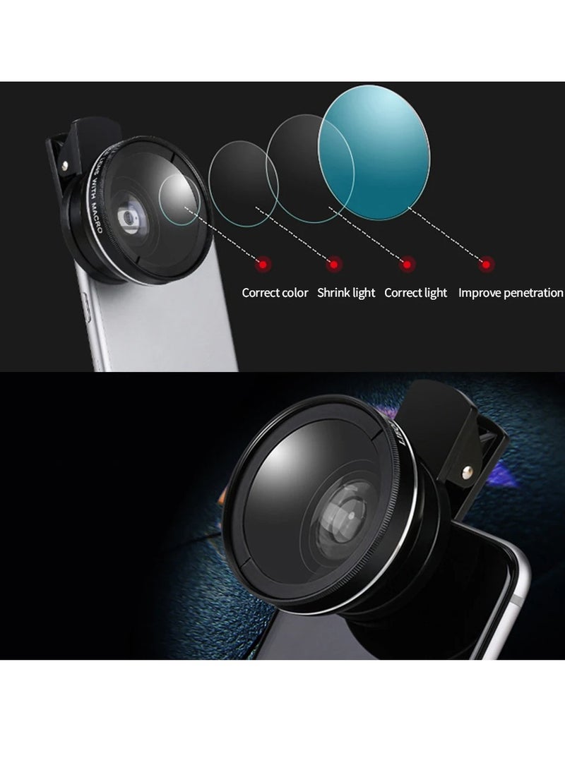 AROAQ Smartphone Camera Lens, 0.45x Super Wide Angle 2 In 1 Mobile Macro Phone Camera Lens, Portable And Convenient Clip On Professional Hd Camera Lens For Most Mobile Phones And Tablets, (1pc, Black) - Image 3