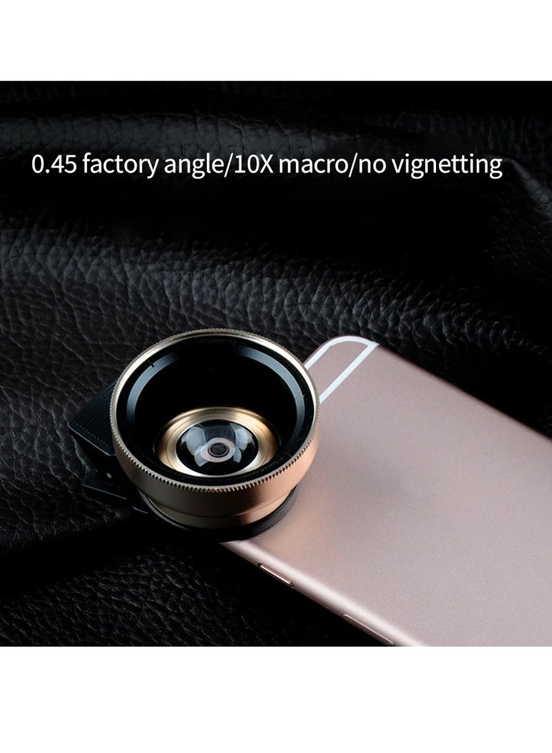 AROAQ Smartphone Camera Lens, 0.45x Super Wide Angle 2 In 1 Mobile Macro Phone Camera Lens, Portable And Convenient Clip On Professional Hd Camera Lens For Most Mobile Phones And Tablets, (1pc, Black) - Image 2
