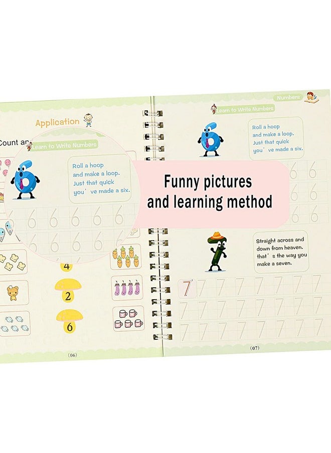ZOQWEID Magic Practice Copybook, (4 BOOK + 10 REFILL) Number Tracing Book for Preschoolers with Pen, Magic Calligraphy Copybook Set Practical Reusable Writing Tool Simple Hand Lettering (A5)  - Image 5