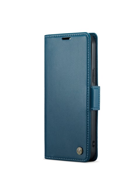 Flip Wallet Case For iPhone 13 Pro Max [RFID Blocking] PU Leather Wallet Flip Folio Case with Card Holder Kickstand Shockproof Phone Cover (Blue)