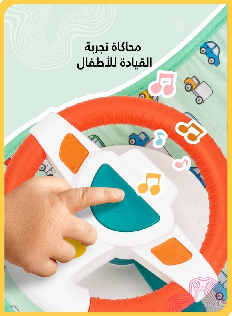 She&Little Baby Car Seat Toys with Steering Wheel and Mirror  Infant Driving Simulation Toy with Lights, Music and Sounds, Baby Entertainment Activity Center for kids - Image 5