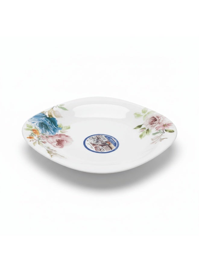 Harmony White 28cm Opalware Flat Dinner Plate with Floral Design - Image 1