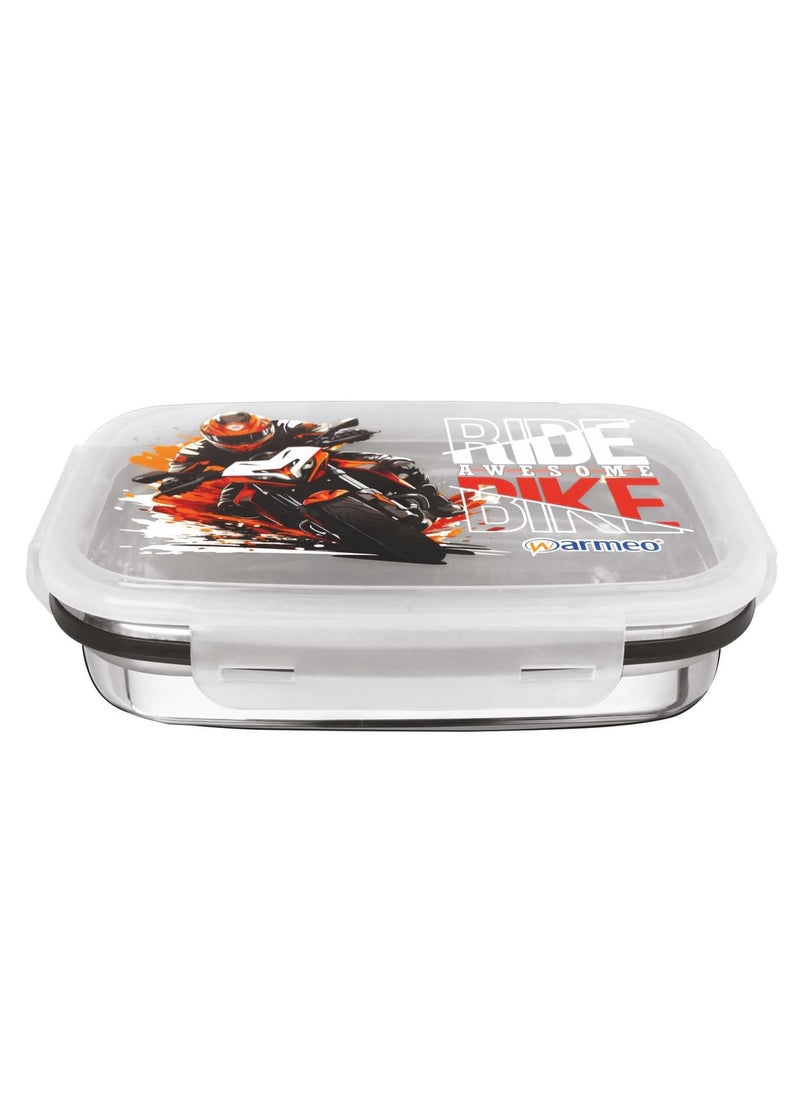 WARMEO WARMEO Foddy Ride Awesome Bike Stainless Steel Lunch Box Airtight Leak Proof 2 Containers Big 800 ml Small 150ml for Office Use School Picnic Easy to Carry 