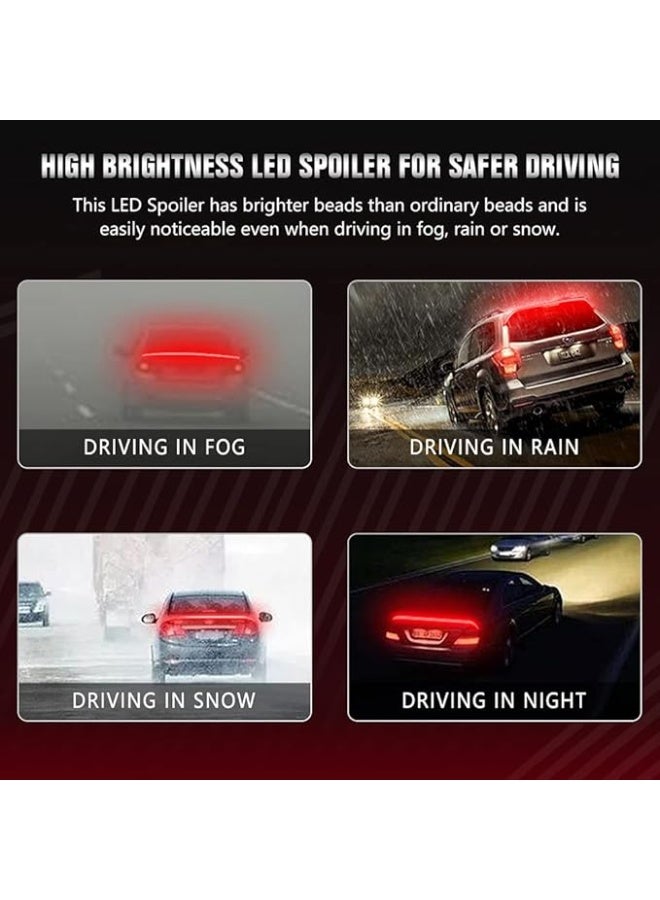Generic Third Brake Light Car Spoiler Red   Strip Universal Exterior Accessories for Rear Spoiler Lip Trunk Roof Wing Trucks Carbon Fiber  - Image 2