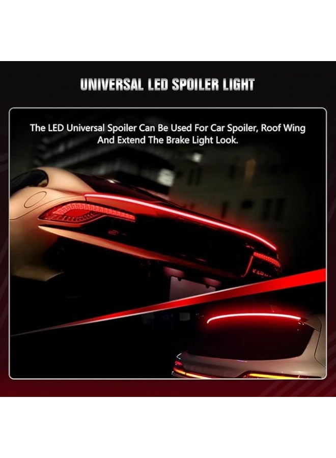 Generic Third Brake Light Car Spoiler Red   Strip Universal Exterior Accessories for Rear Spoiler Lip Trunk Roof Wing Trucks Carbon Fiber  - Image 3