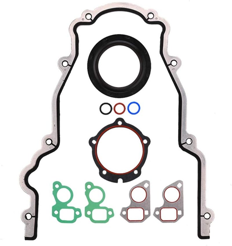 MNJWS Timing Cover Gasket Set - Compatible with 4.8L 5.3L 5.7L 6.0L 6.2L Chevy Silverado, Suburban, Tahoe, GMC Sierra, Yukon, Savana, Cadillac Escalade - Replace 12633904 TCS45993 - Image 1