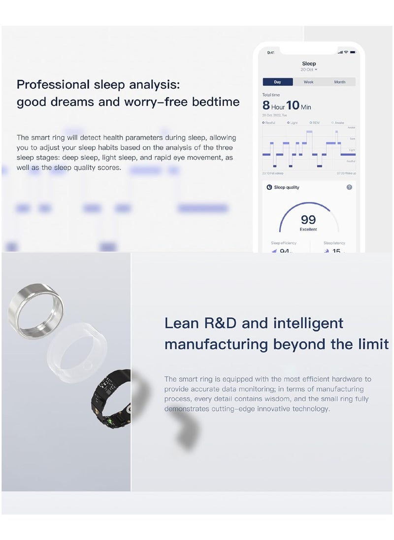 General - Smart Rings, Men's and Women's Smart Rings Health Tracker, Heart Rate and Temperature Monitoring, Track Sleep, Exercise and Recovery - Image 1