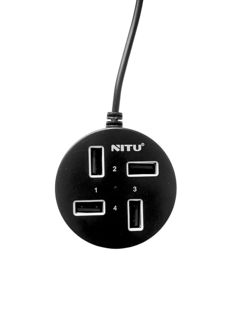 نيتو موزع منفذ USB متعدد الوظائف عالي السرعة من NITU متين وعملي وكلاسيكي 4 في 1 - Image 3