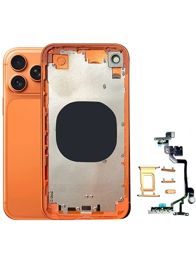 غلاف حماية لهاتف iPhone 11 إلى 17 Pro غطاء خلفي بديل مجمّع بالكامل من التيتانيوم مجموعة أدوات DIY - Image 1