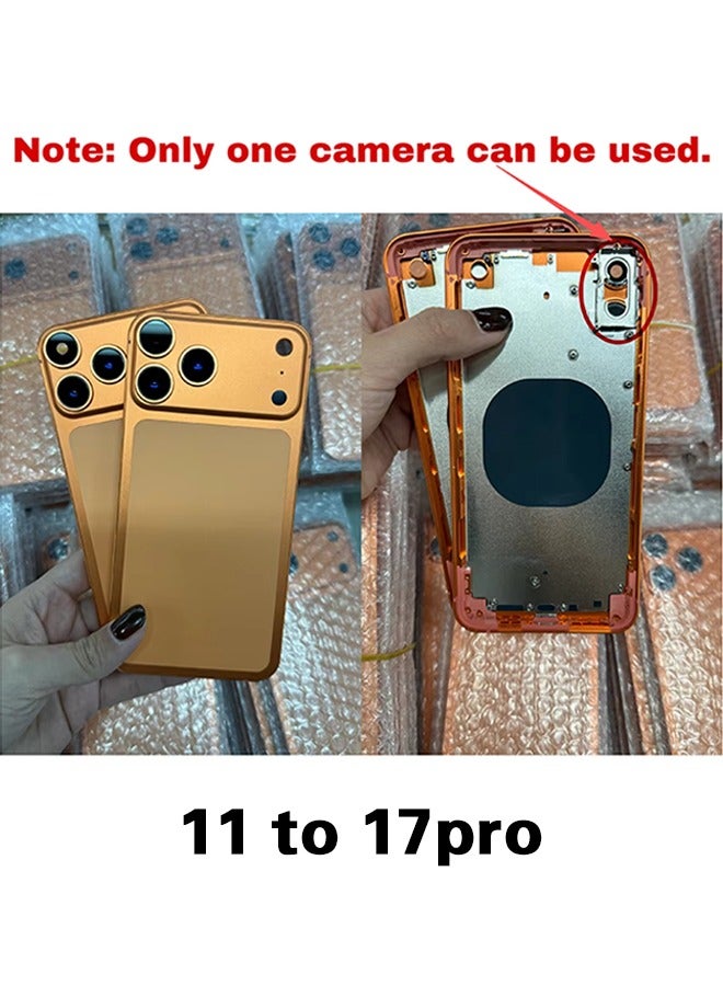 غلاف حماية لهاتف iPhone 11 إلى 17 Pro غطاء خلفي بديل مجمّع بالكامل من التيتانيوم مجموعة أدوات DIY - Image 2