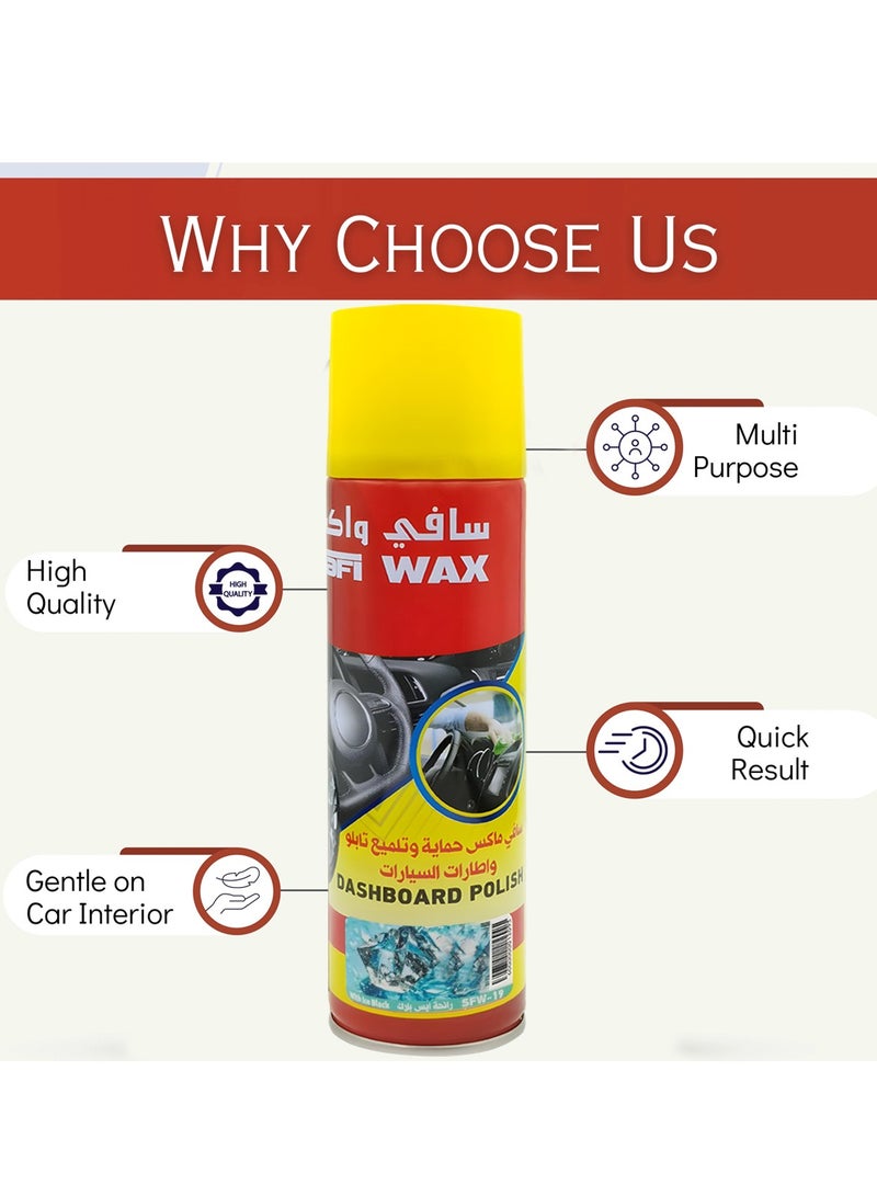 Safi WAX Multi-Purpose ICE BLACK Dashboard Cleaner & Protector 250ML – UV Protection, Dust Repellent, Easy Spray & Wipe, Quick Results for Car Interiors - Image 4