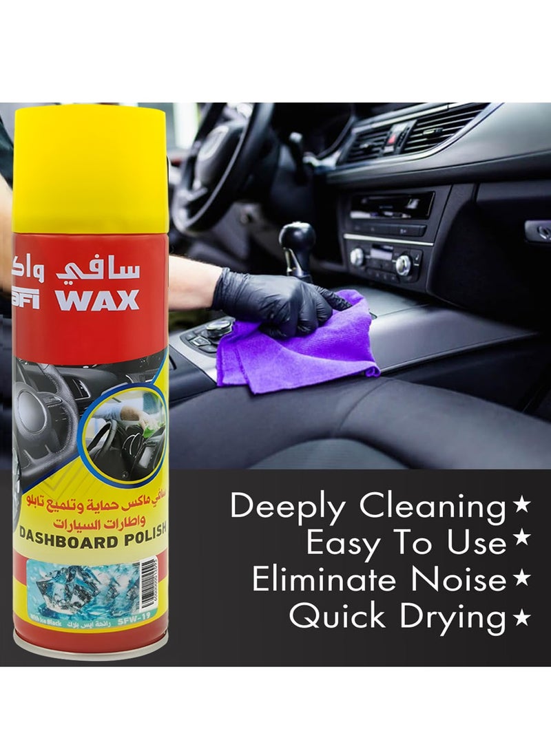 Safi WAX Multi-Purpose ICE BLACK Dashboard Cleaner & Protector 250ML – UV Protection, Dust Repellent, Easy Spray & Wipe, Quick Results for Car Interiors - Image 5