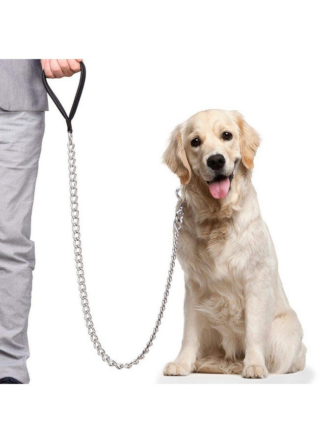 سلسلة الكلاب Silver Grind رقم 10 سلسلة الكلاب الثقيلة الوزن مع خطاف ثقيل (L - 60 بوصة) للكلاب متوسطة الحجم - Image 5