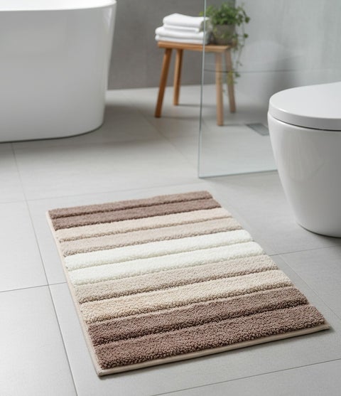 سجادة حمام فائقة النعومة وذات قدرة على الامتصاص ومضادة للانزلاق. سجادة حمام للغرفة مقاس 40 × 60 سم
