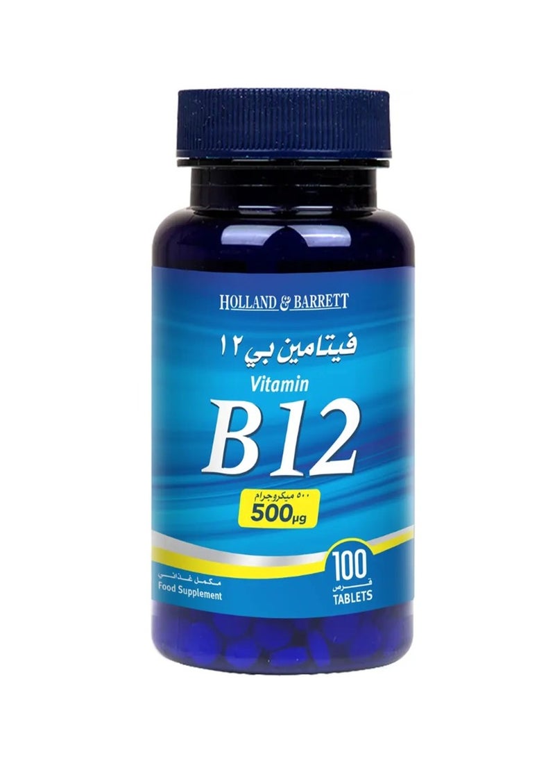 H&B Holland And Barrett Vitamin B12 500 Mcg 100 Tablets 