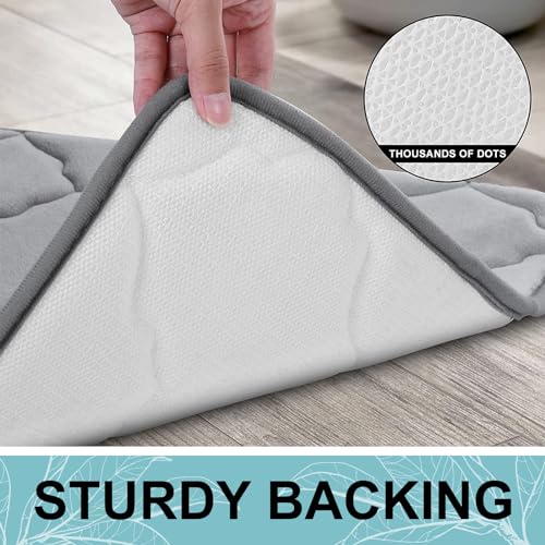 OLANLY Memory Foam Bath Mat Rug 24x16, Ultra Soft and Absorbent Bathroom Rugs, Non-Slip, Comfortable, Machine Washable Bath Carpet for Bathroom Floor, Tub, Shower and Home Decor Accessories, Grey - Image 5