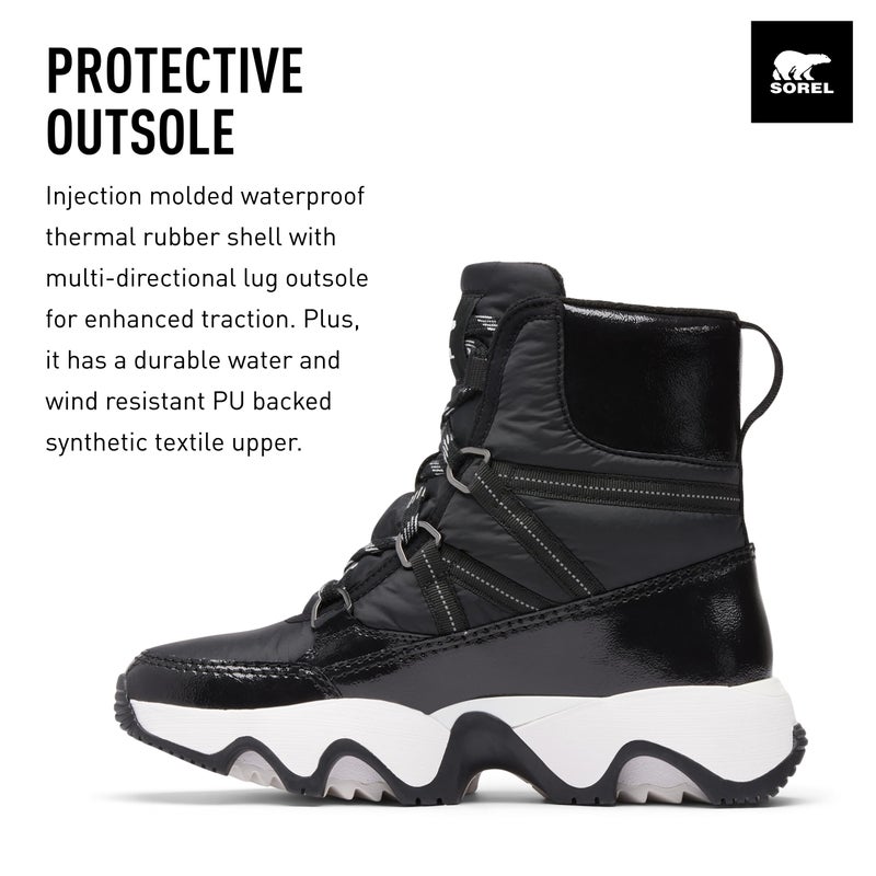 SOREL Women's Kinetic Impact Sport Waterproof Boot - Black, Sea Salt - 8.5 - Image 4