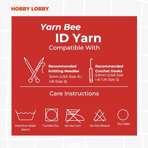 Hobby Lobby I Love This Medium Yarn for Crocheting & Knitting Soft Yarn Skein 252 Yards of 97% Acrylic & 3% Metallic Polyester DiY Handcrafting Accessories - Image 5