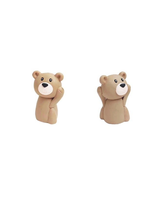 GmakCeder Baby Bear Cake Topper Blue Ball Cake Decor (3bears) - Image 3