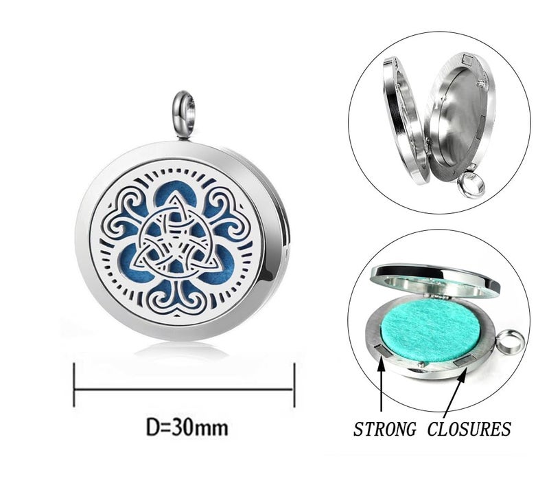 GFONDINGD Aromatherapy Essential Oil Diffuser Necklace Stainless Steel lnspirational Locket Pendant（Heart） - Image 2